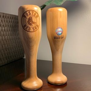 2 solid wood officially licensed by MLB wine mugs !!!!